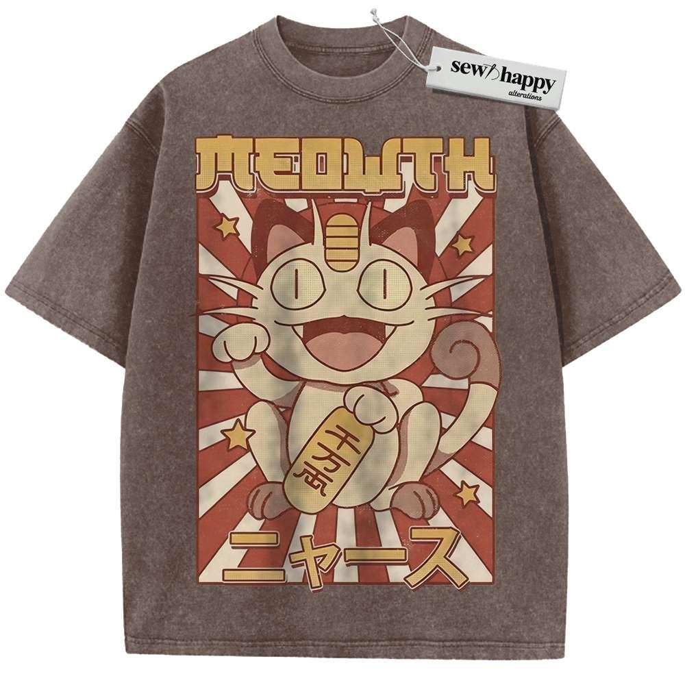 Wash Tee Meowth Shirt, Pokemon shirt, Anime Shirt, Vintage T-Shirt