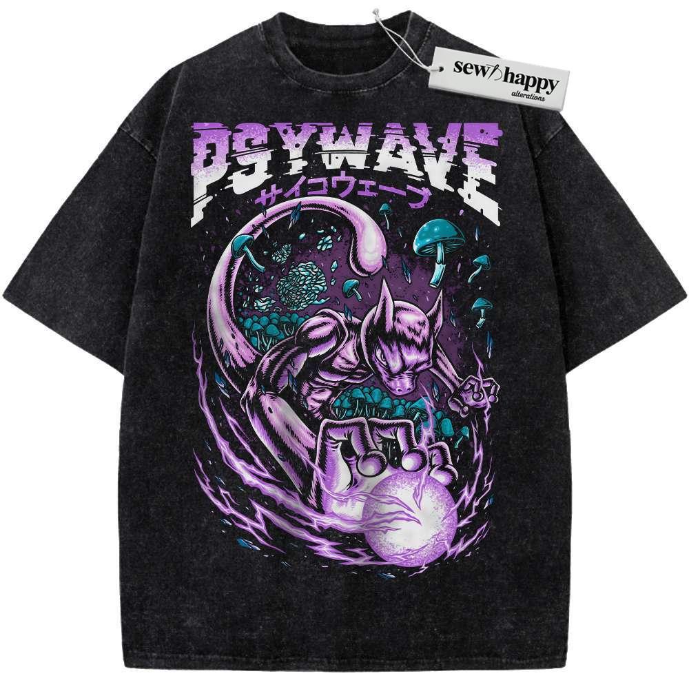 Wash Tee Mewtwo Shirt, Pokemon shirt, Anime Shirt, Vintage T-Shirt