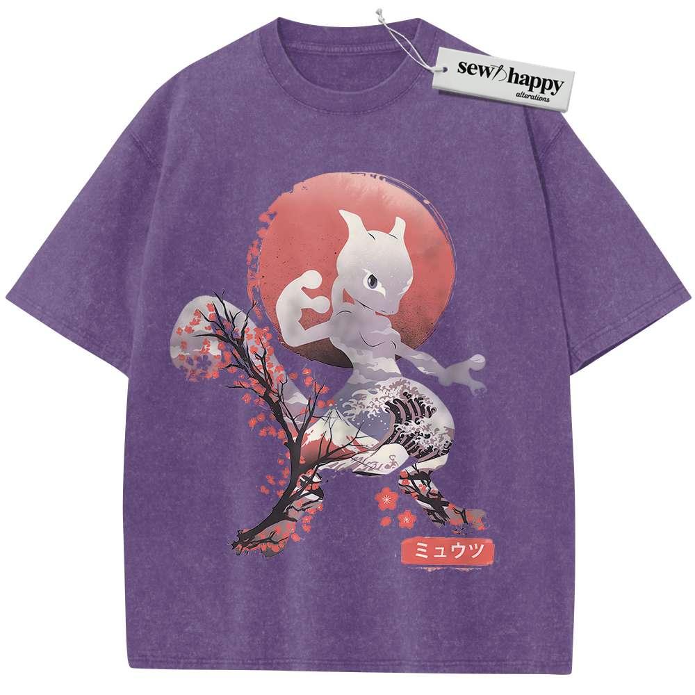 Wash Tee Mewtwo Shirt, Pokemon shirt, Anime Shirt, Vintage T-Shirt