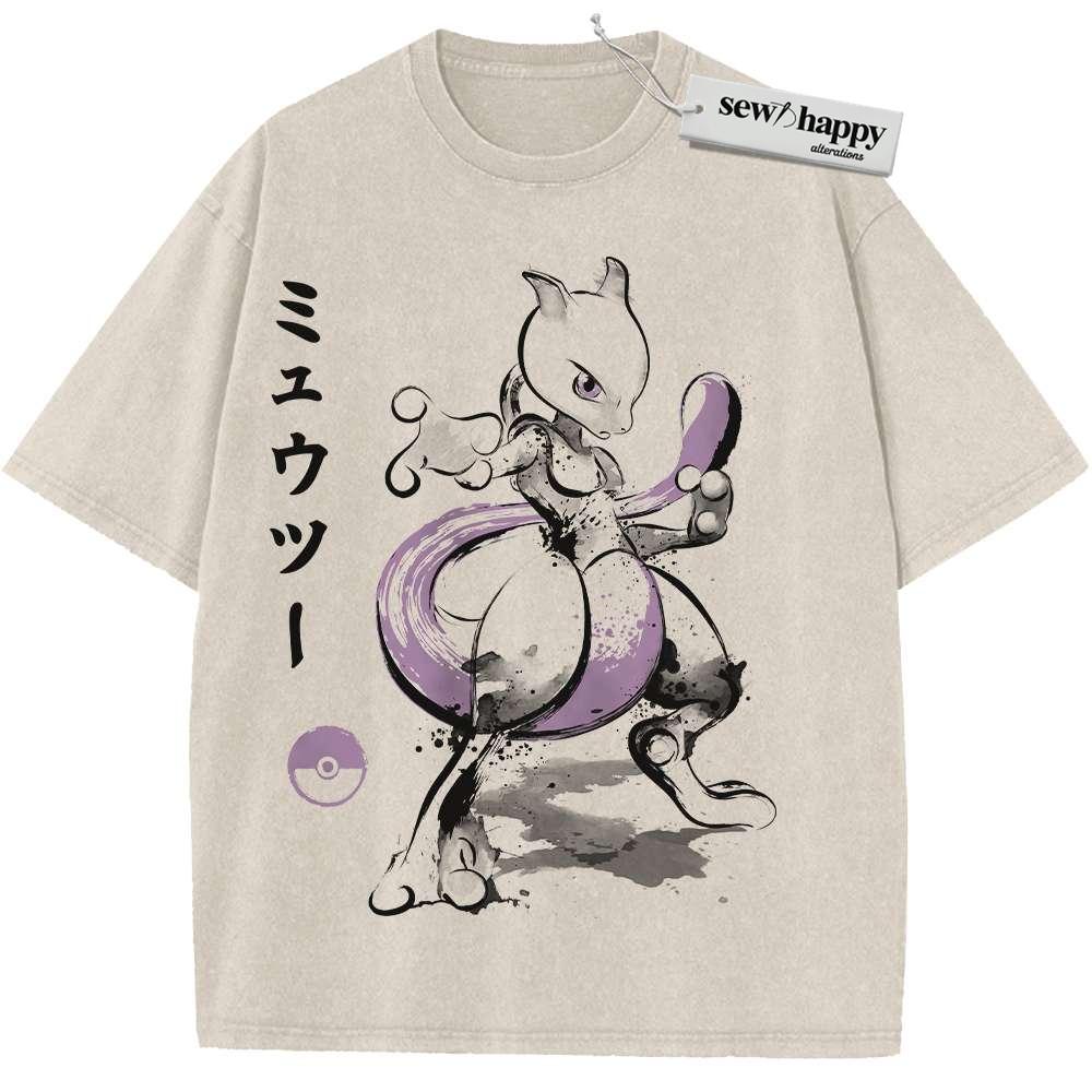 Wash Tee Mewtwo Shirt, Pokemon shirt, Anime Shirt, Vintage Tee