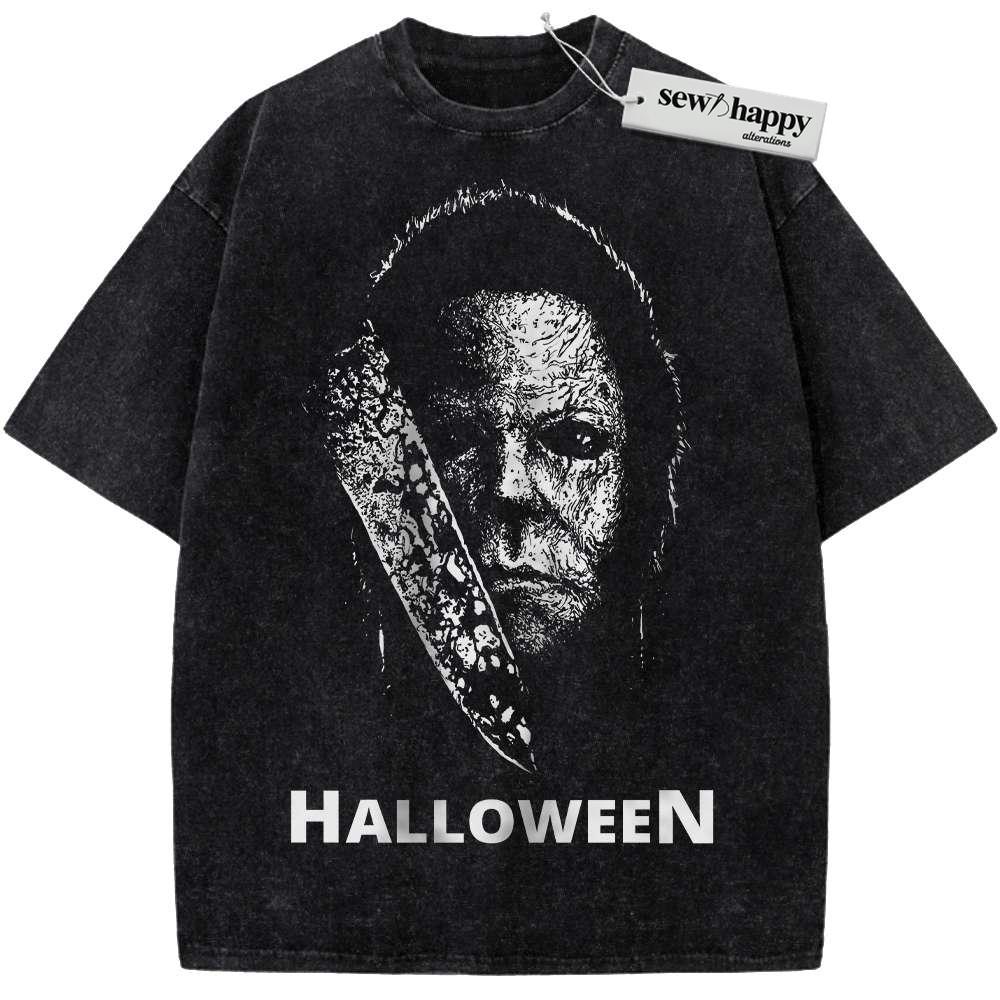 Wash Tee Michael Myers Shirt, Halloween Shirt, Horror Shirt, Vintage T-Shirt