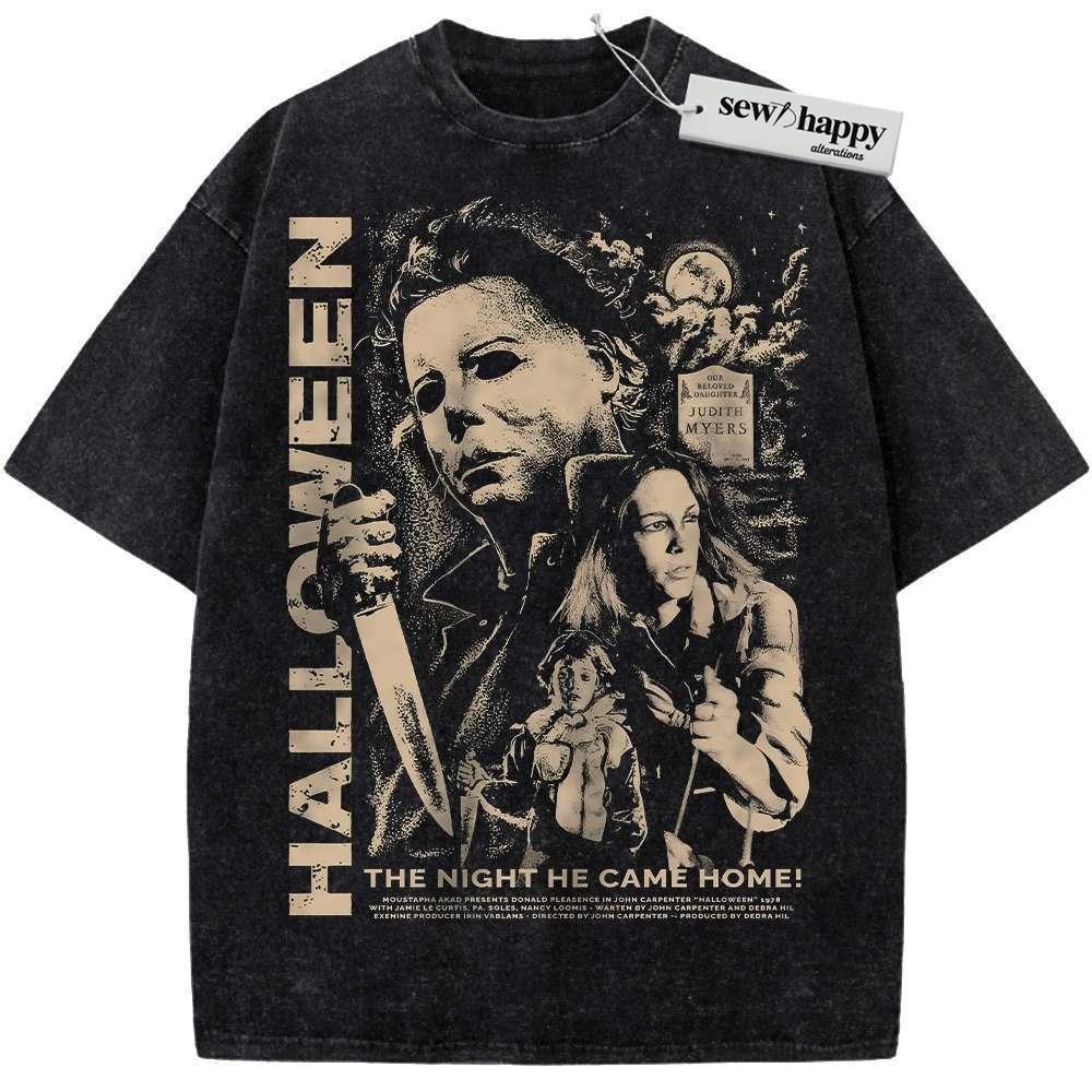 Wash Tee Michael Myers Shirt, Halloween Shirt, Horror Shirt, Vintage T-Shirt