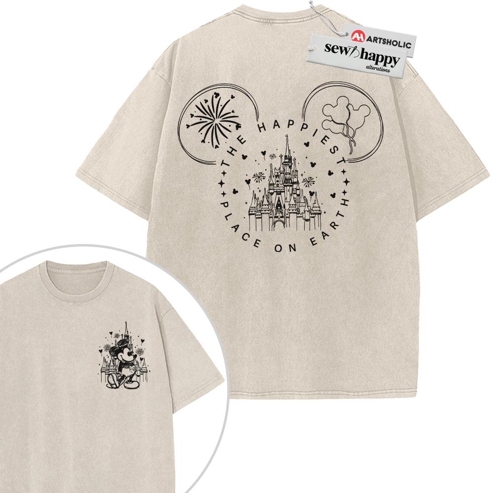Wash Tee Mickey Mouse Shirt, Animated Shirt, Vintage T-Shirt 2-Sided