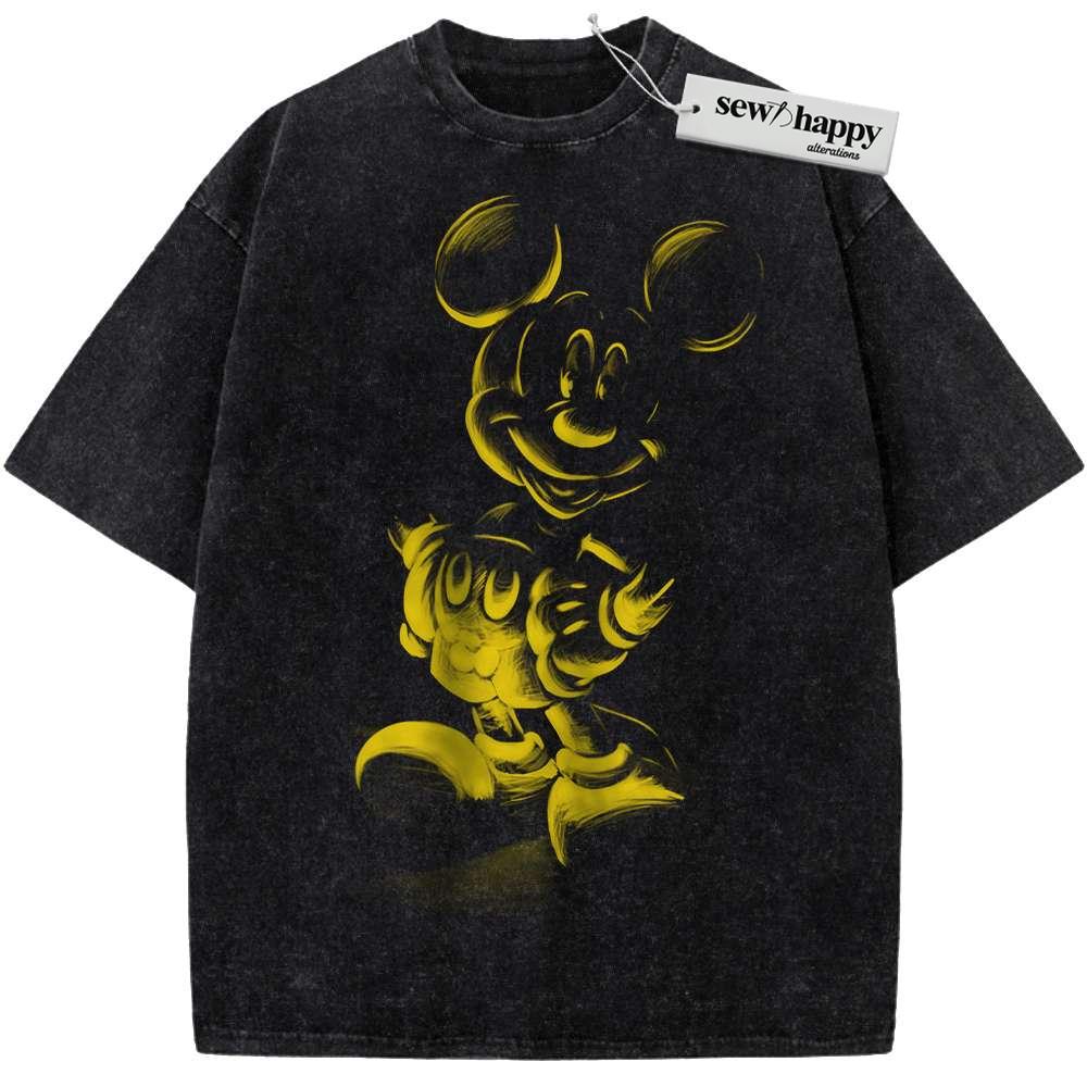 Wash Tee Mickey Mouse Shirt, Animated Shirt, Vintage Tee