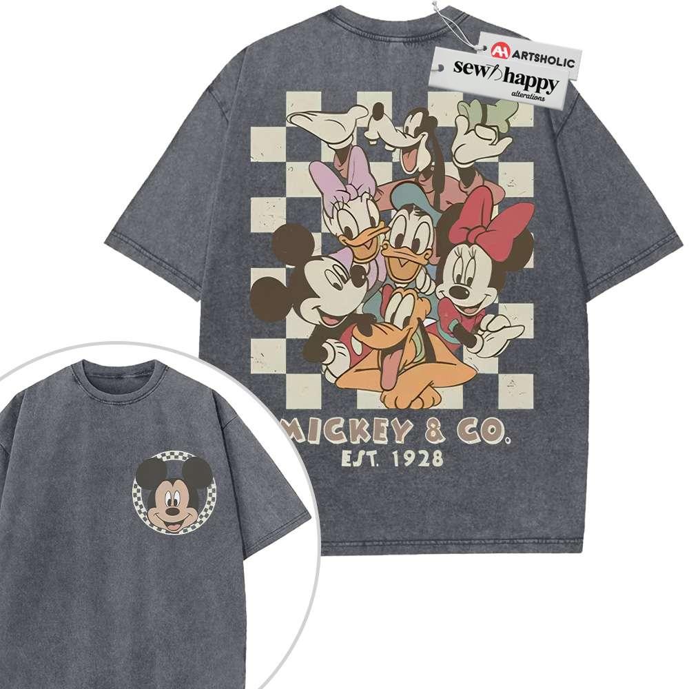 Wash Tee Mickey Mouse Shirt, Donald Duck Shirt, Pluto Shirt, Goofy Shirt, Animated Shirt, Vintage T-Shirt 2-Sided