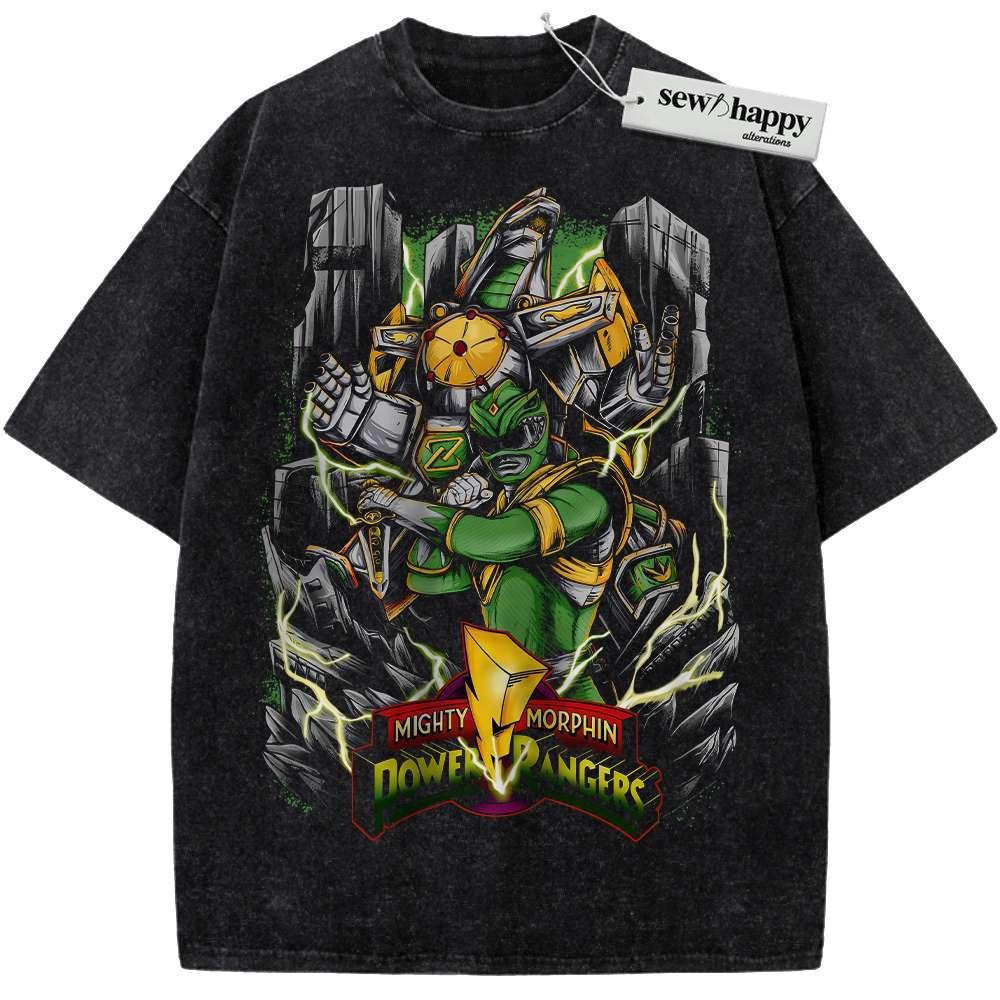 Wash Tee Mighty Morphin Power Rangers Shirt, Animated Shirt, Vintage T-Shirt