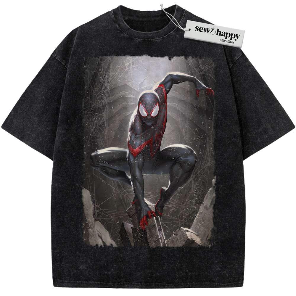 Wash Tee Miles Morales Shirt, Spider-Man Shirt, Marvel Comics Shirt, Vintage Tee Wash Tee Miles Morales Shirt, Spider-Man Shirt, Marvel Comics Shirt, Vintage Tee - Image 1