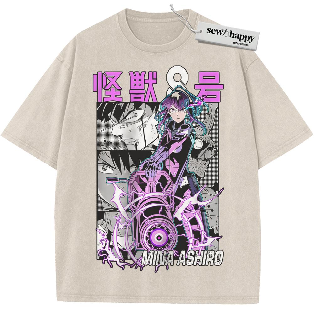 Wash Tee Mina Ashiro Shirt, Kaiju No 8 Shirt, Anime Shirt, Vintage T-Shirt