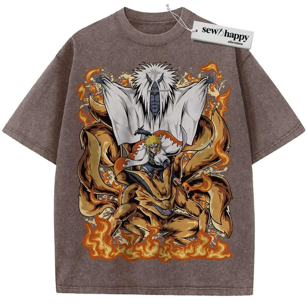 Wash Tee Minato Namikaze Shirt, Naruto Shirt, Anime Shirt, Vintage Tee Wash Tee Minato Namikaze Shirt, Naruto Shirt, Anime Shirt, Vintage Tee - Image 1