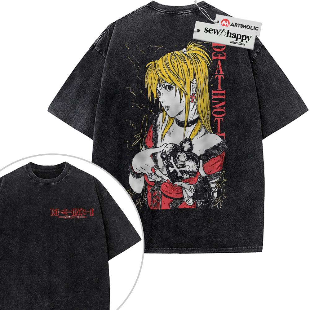Wash Tee Misa Amane Shirt, Death Note Shirt, Anime Shirt, Vintage Tee 2-Sided