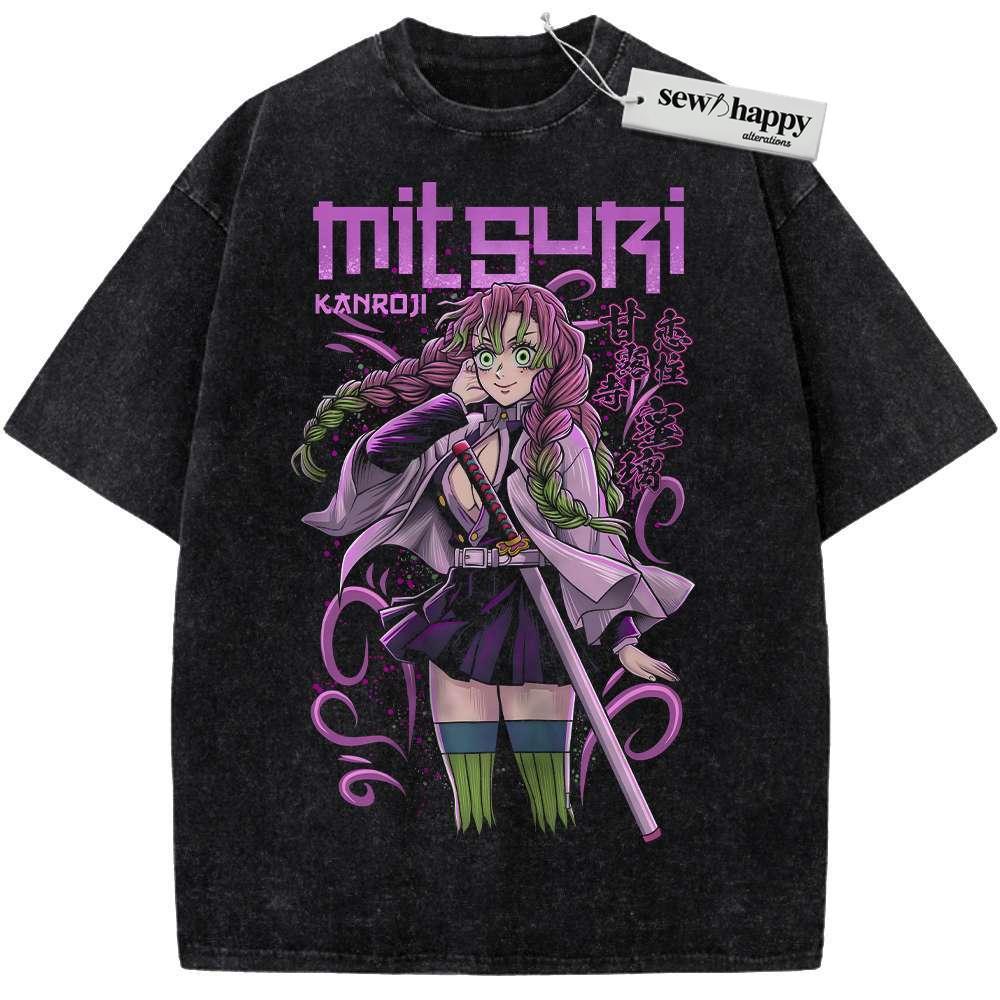 Wash Tee Mitsuri Kanroji Shirt, Demon Slayer Shirt, Anime Shirt, Vintage T-Shirt