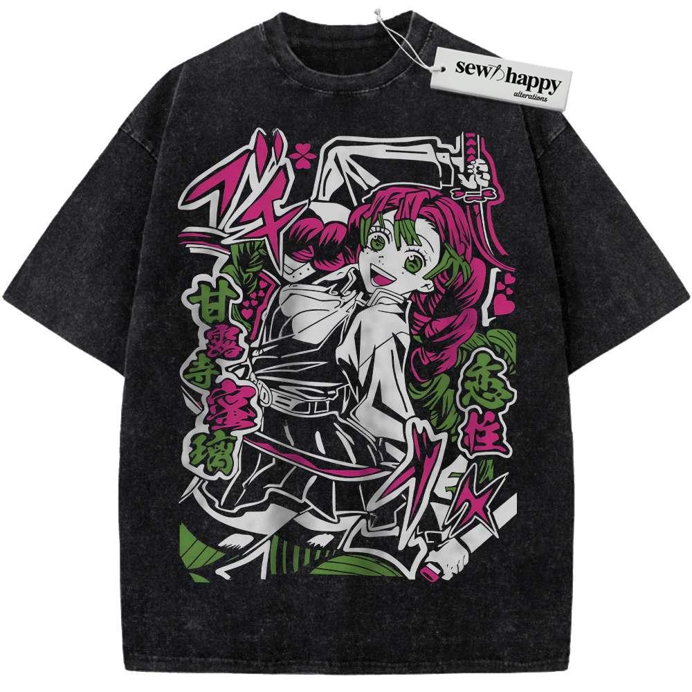 Wash Tee Mitsuri Kanroji Shirt, Demon Slayer Shirt, Anime Shirt, Vintage Tee Wash Tee Mitsuri Kanroji Shirt, Demon Slayer Shirt, Anime Shirt, Vintage Tee - Image 1