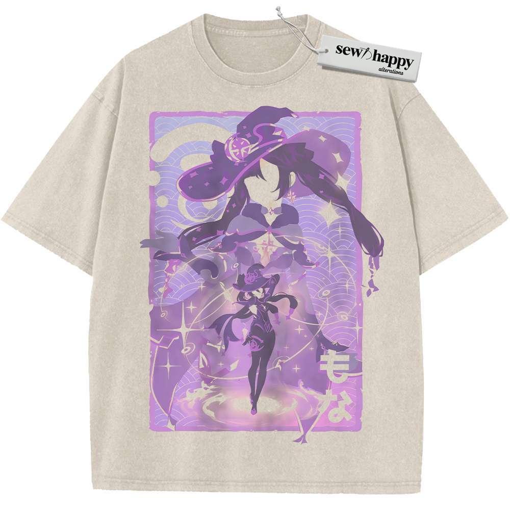 Wash Tee Mona Shirt, Genshin Impact Shirt, Game Shirt, Vintage T-Shirt
