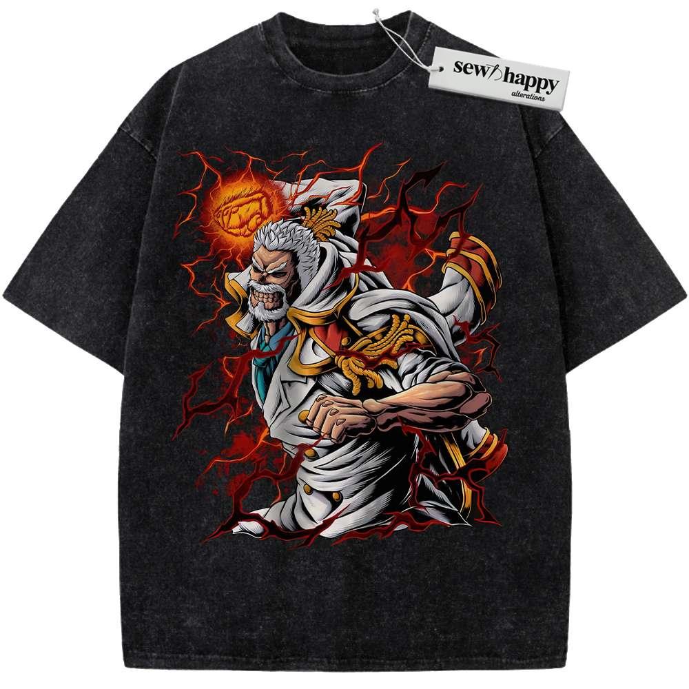 Wash Tee Monkey D Garp Shirt, One Piece Shirt, Anime Shirt, Vintage T-Shirt