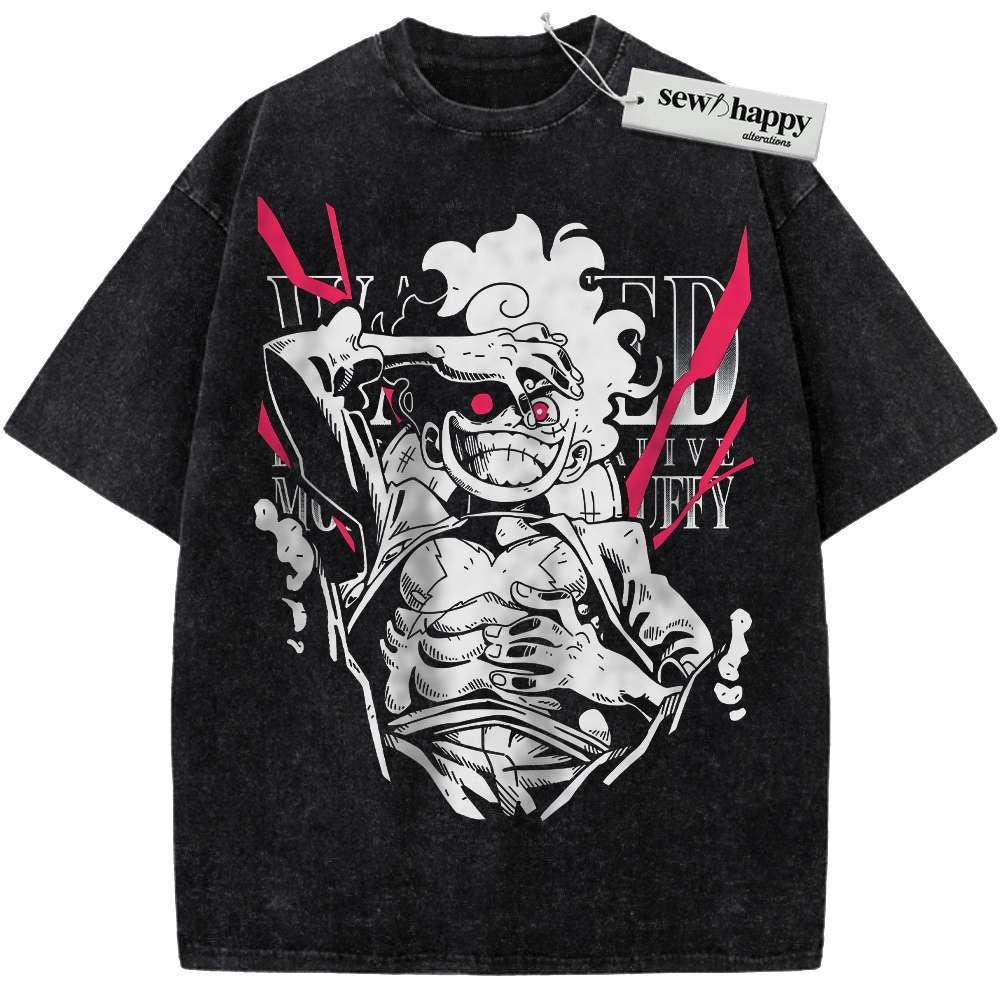 Wash Tee Monkey D Luffy Gear 5 Shirt, One Piece Shirt, Anime Shirt, Vintage Tee