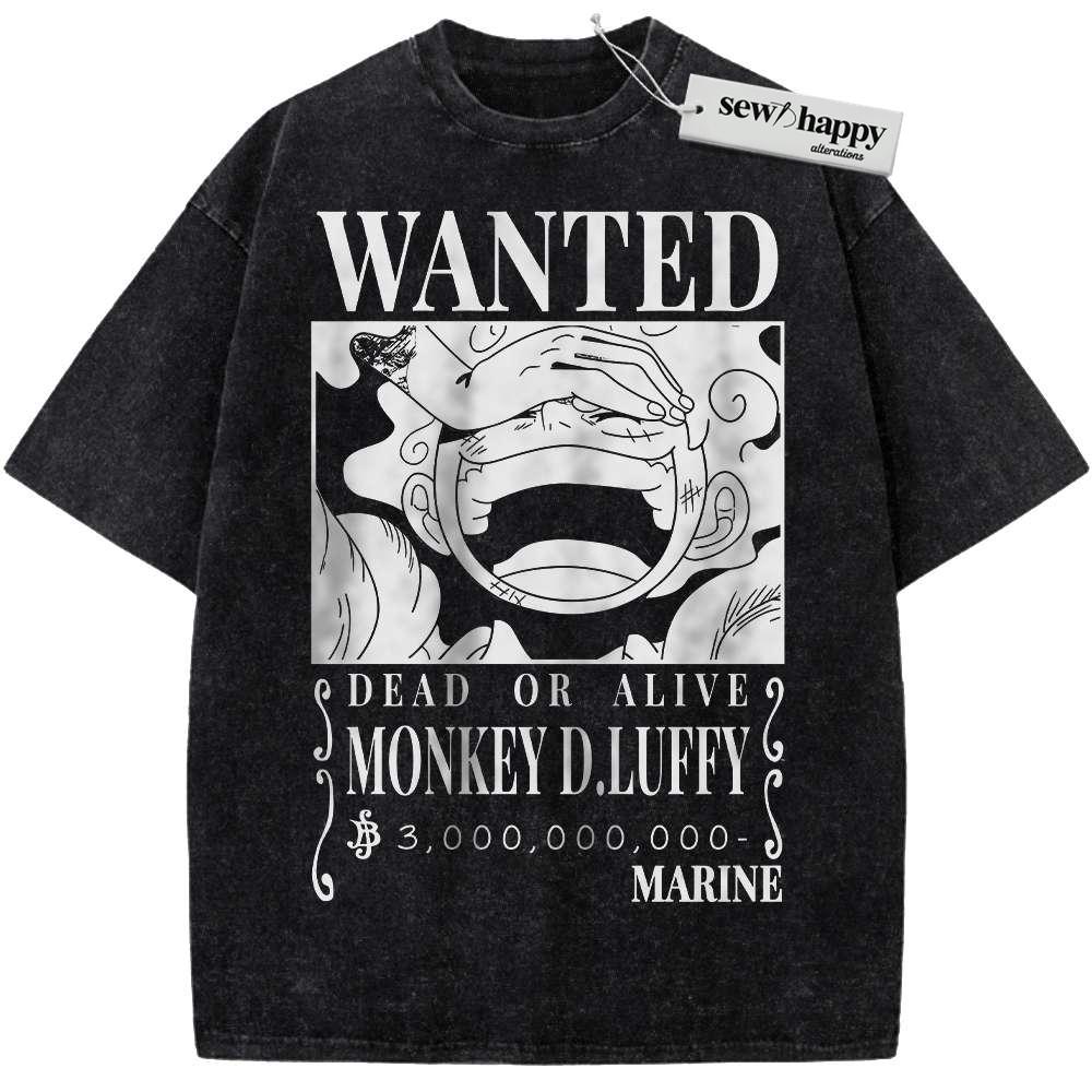 Wash Tee Monkey D Luffy Shirt, One Piece Shirt, Anime Shirt, Vintage T-Shirt Wash Tee Monkey D Luffy Shirt, One Piece Shirt, Anime Shirt, Vintage T-Shirt - Image 1