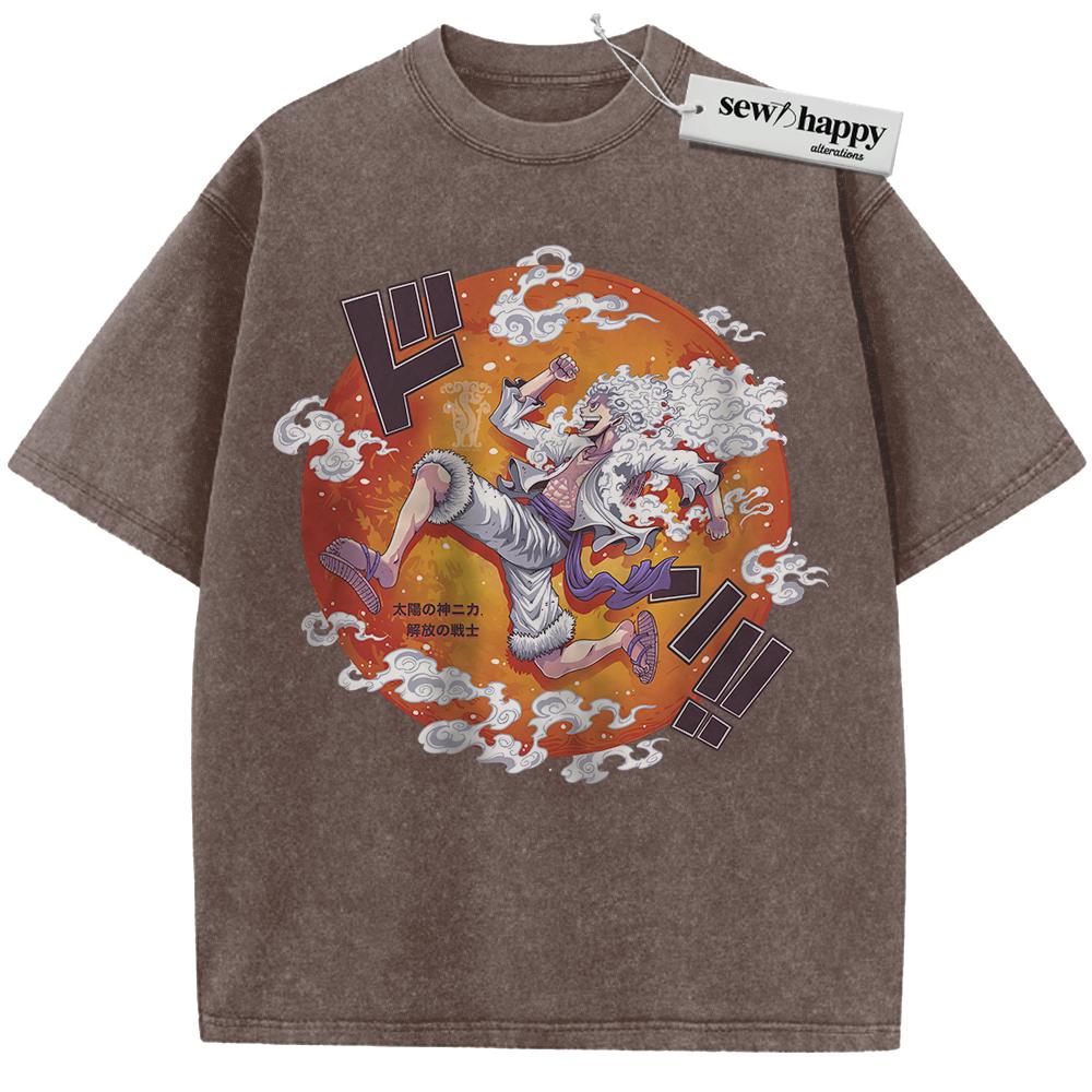 Wash Tee Monkey D Luffy Shirt, One Piece Shirt, Anime Shirt, Vintage T-Shirt