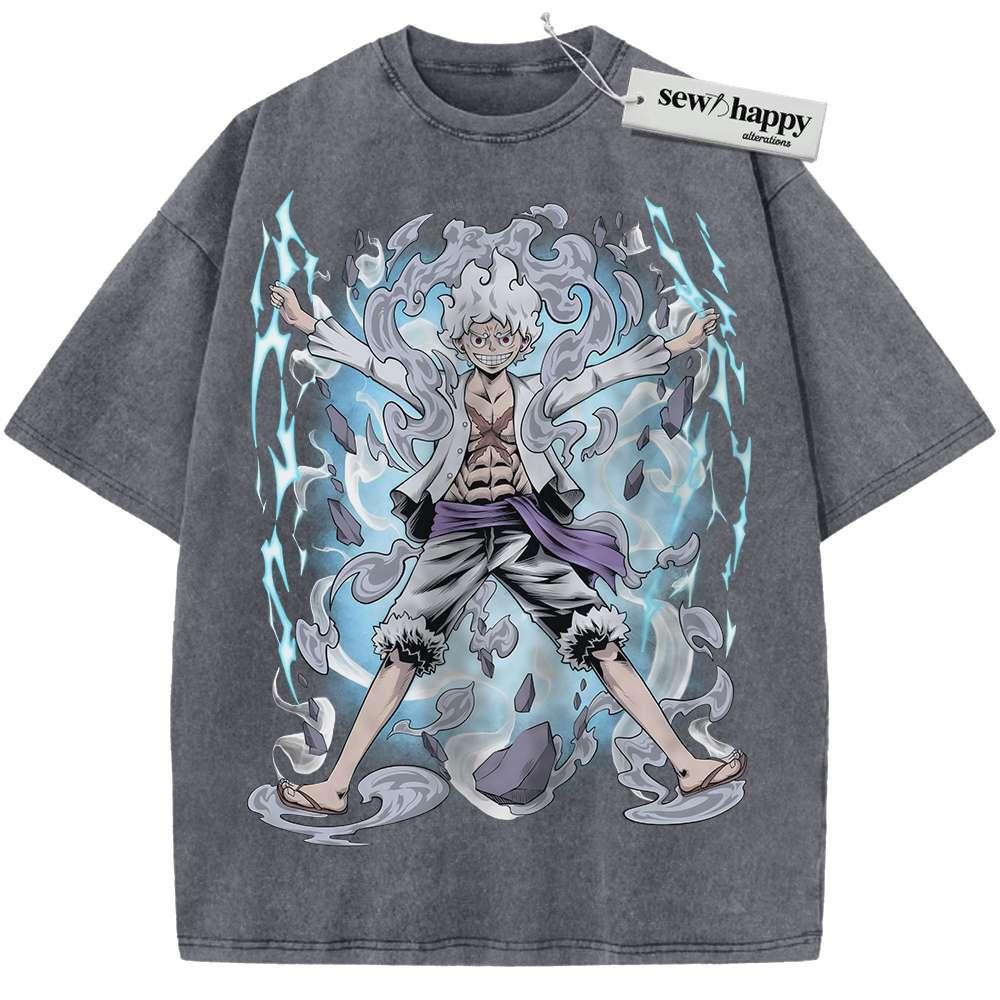 Wash Tee Monkey D Luffy Shirt, One Piece Shirt, Anime Shirt, Vintage Tee Wash Tee Monkey D Luffy Shirt, One Piece Shirt, Anime Shirt, Vintage Tee - Image 1