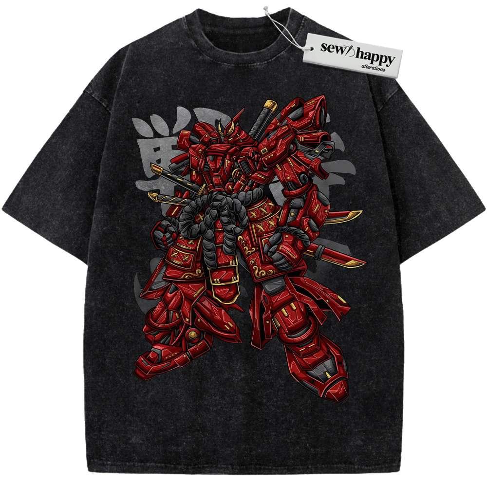 Wash Tee MSN-04 Sazabi Shirt, Gundam Shirt, Anime Shirt, Vintage T-Shirt