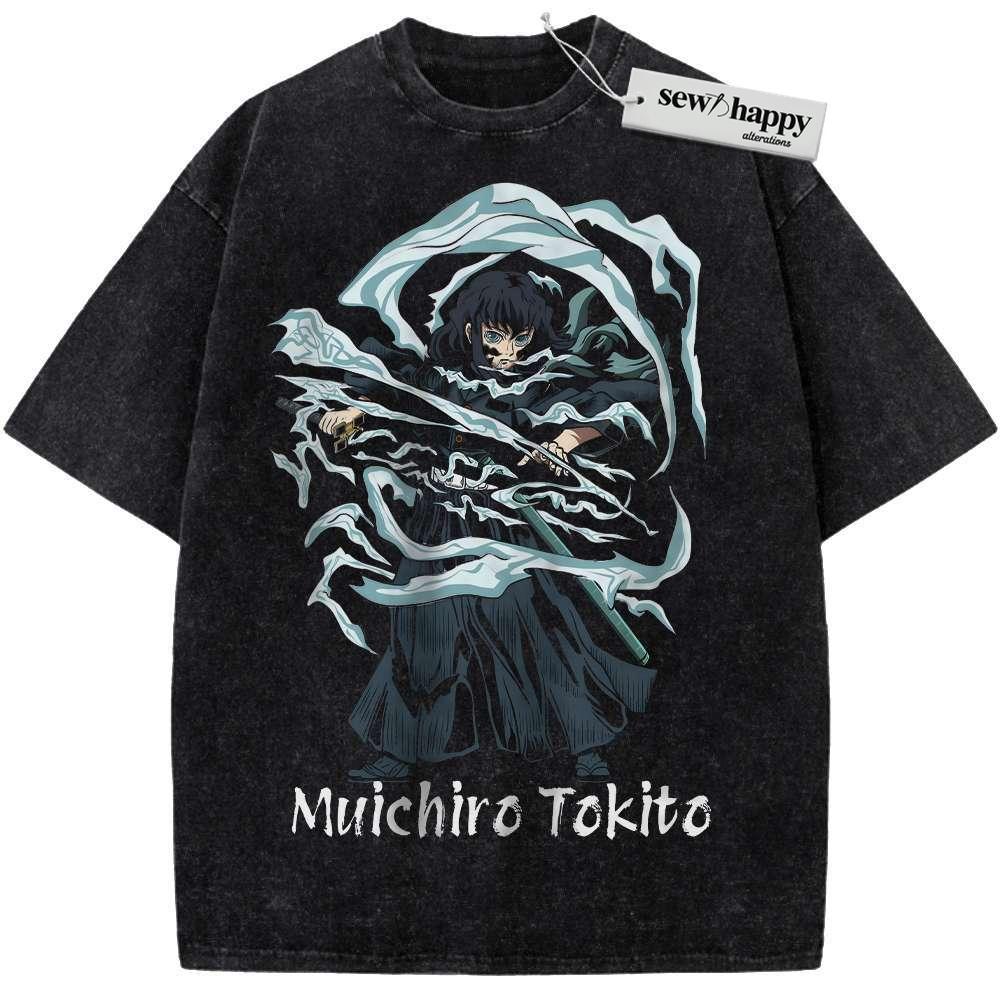 Wash Tee Muichiro Tokito Shirt, Demon Slayer Shirt, Anime Shirt, Vintage Tee