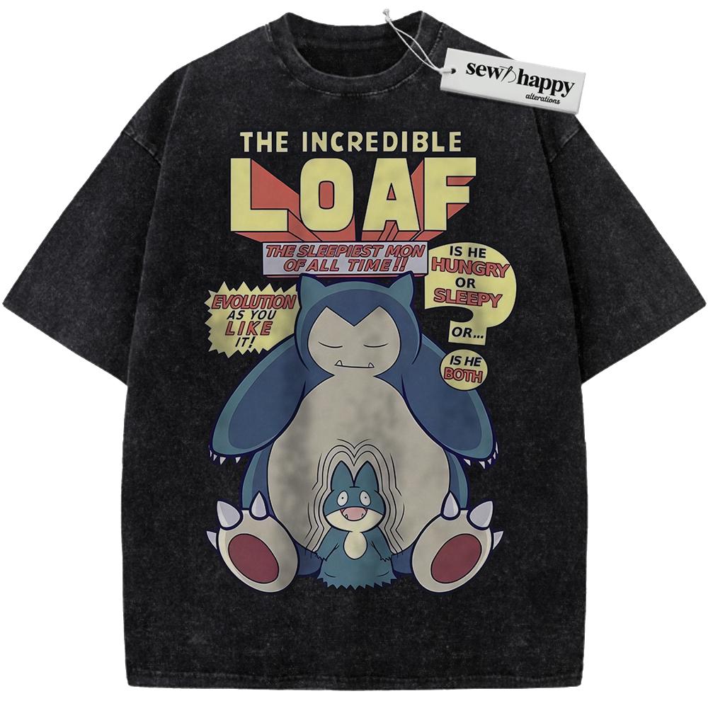 Wash Tee Munchlax Shirt, Snorlax Shirt, Pokemon Shirt, Anime Shirt, Vintage Tee