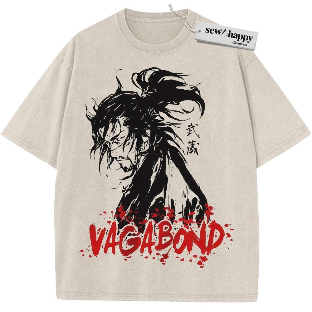 Wash Tee Musashi Miyamoto Shirt, Vagabond Shirt, Anime Shirt, Vintage T-Shirt