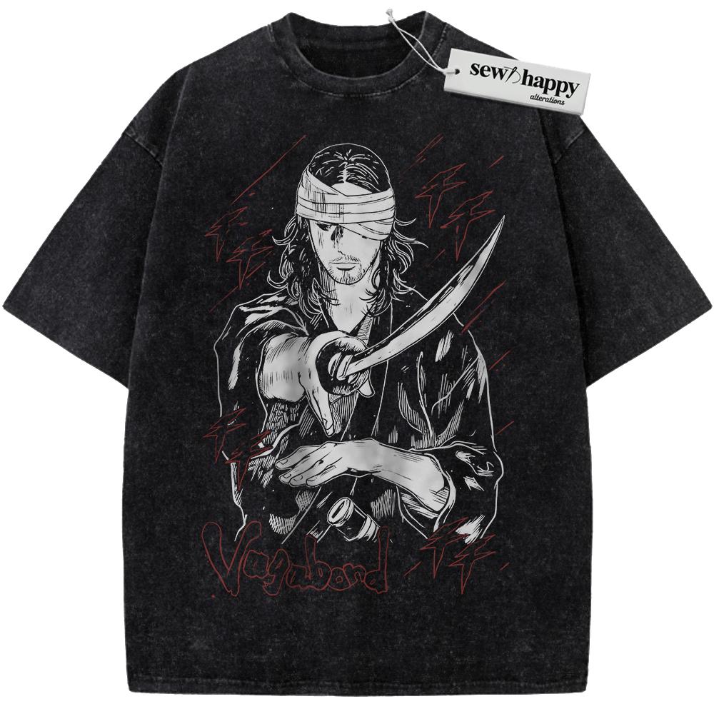 Wash Tee Musashi Miyamoto Shirt, Vagabond Shirt, Anime Shirt, Vintage T-Shirt