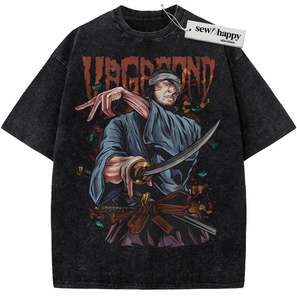 Wash Tee Musashi Miyamoto Shirt, Vagabond Shirt, Anime Shirt, Vintage T-Shirt