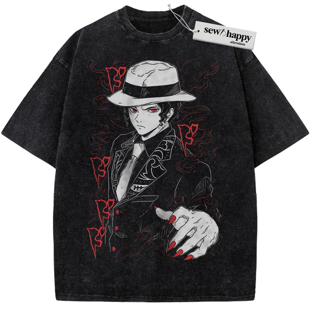 Wash Tee Muzan Kibutsuji Shirt, Demon Slayer Shirt, Anime Shirt, Vintage T-Shirt