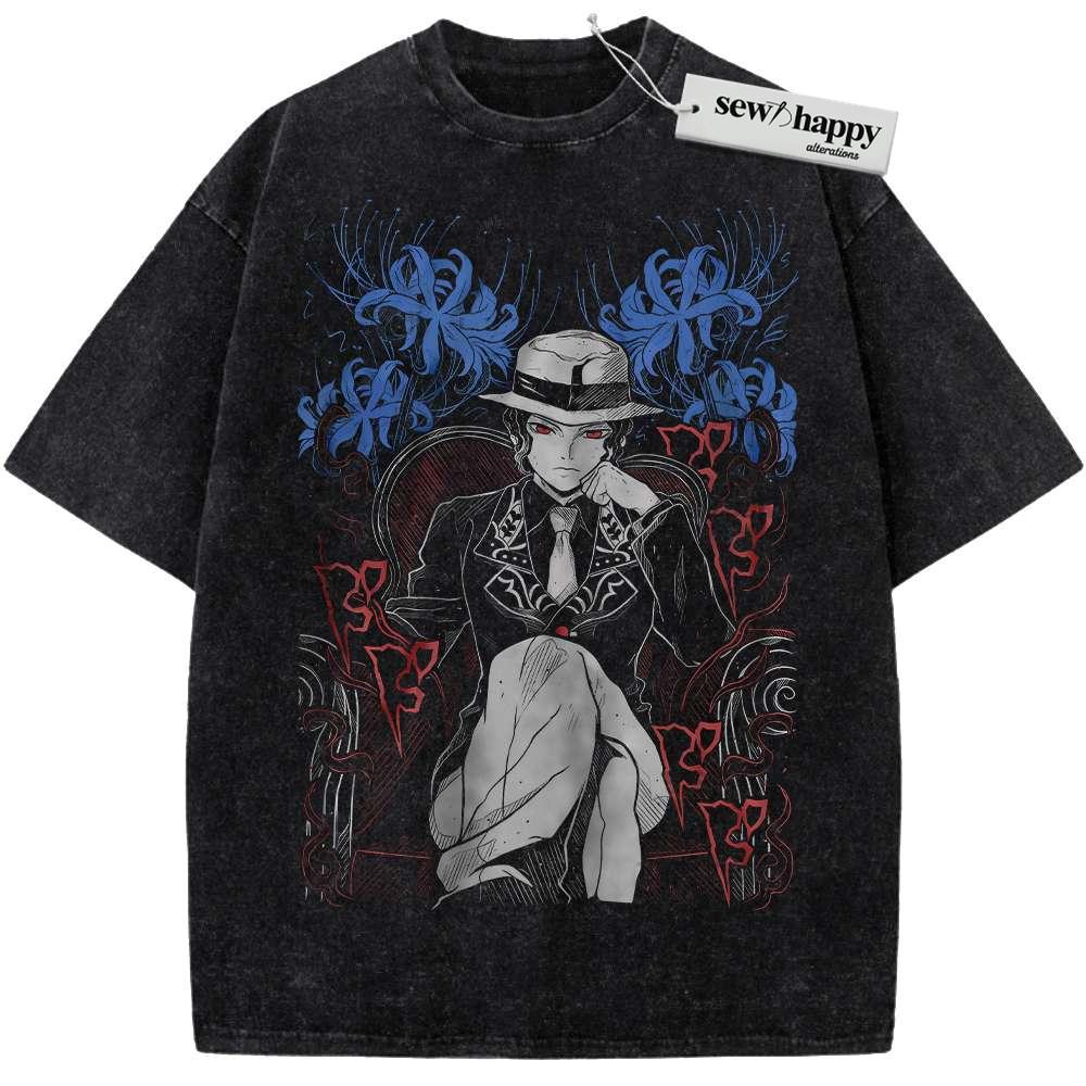 Wash Tee Muzan Kibutsuji Shirt, Demon Slayer Shirt, Anime Shirt, Vintage Tee
