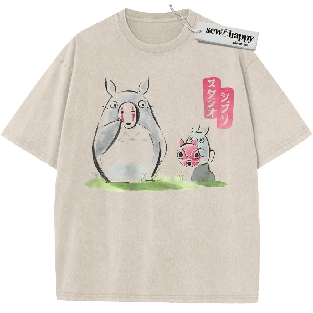 Wash Tee My Neighbor Totoro Shirt, Studio Ghibli Shirt, Anime Shirt, Vintage T-Shirt