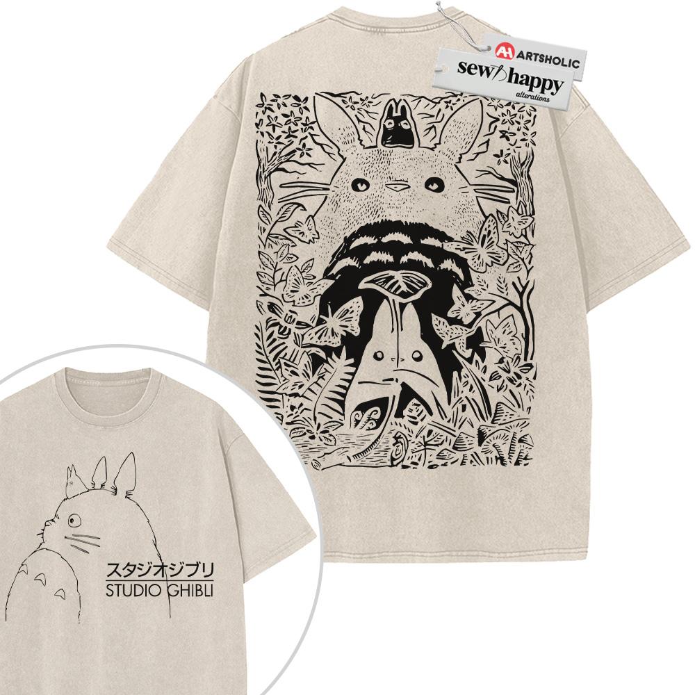 Wash Tee My Neighbor Totoro Shirt, Studio Ghibli Shirt, Anime Shirt, Vintage Tee 2-Sided