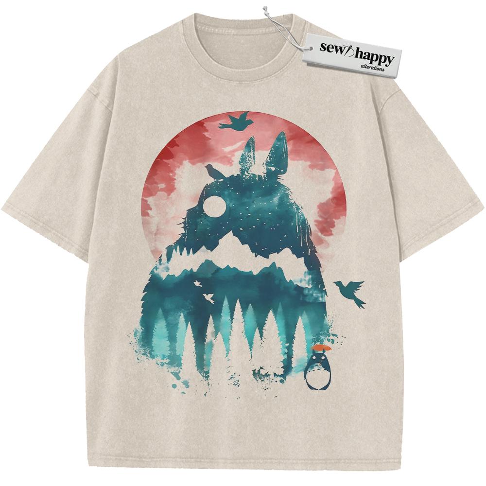 Wash Tee My Neighbor Totoro Shirt, Studio Ghibli Shirt, Anime Shirt, Vintage Tee Wash Tee My Neighbor Totoro Shirt, Studio Ghibli Shirt, Anime Shirt, Vintage Tee - Image 1