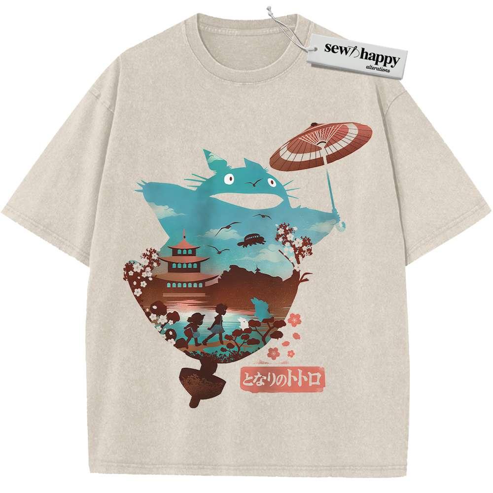 Wash Tee My Neighbor Totoro Shirt, Studio Ghibli Shirt, Anime Shirt, Vintage Tee Wash Tee My Neighbor Totoro Shirt, Studio Ghibli Shirt, Anime Shirt, Vintage Tee - Image 1