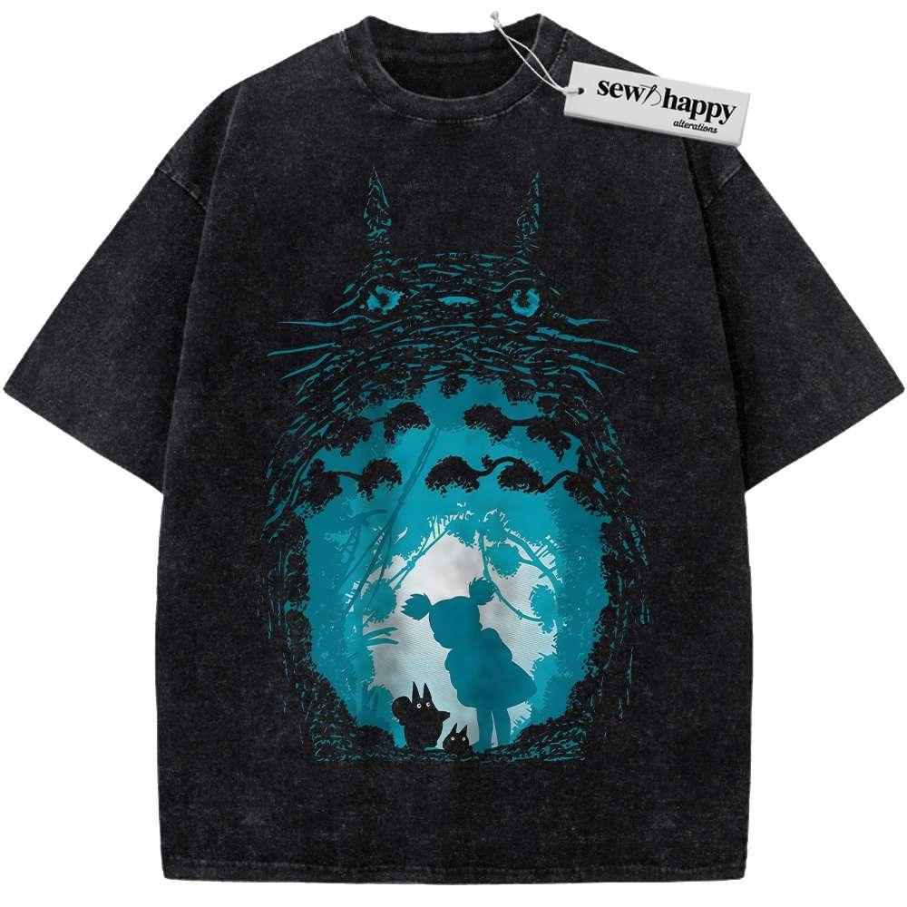 Wash Tee My Neighbor Totoro Shirt, Studio Ghibli Shirt, Anime Shirt, Vintage Tee Wash Tee My Neighbor Totoro Shirt, Studio Ghibli Shirt, Anime Shirt, Vintage Tee - Image 1