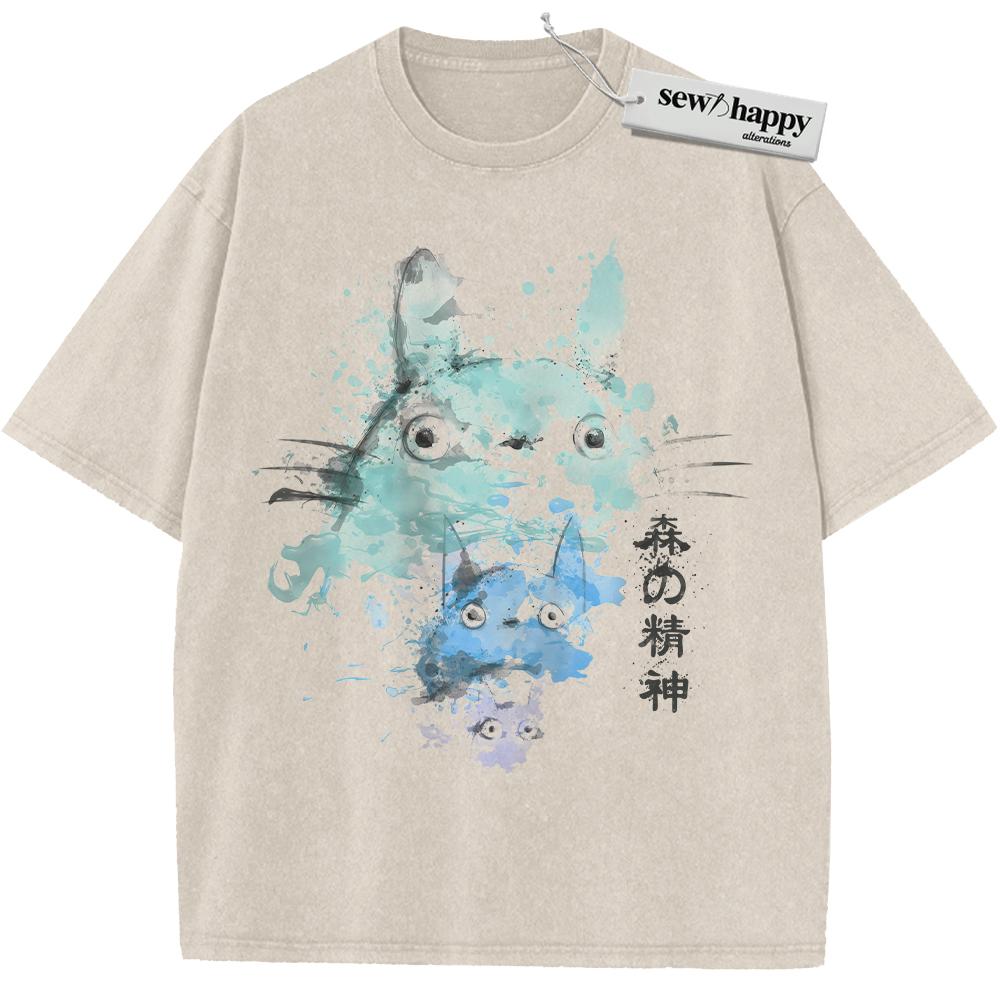 Wash Tee My Neighbor Totoro Shirt, Studio Ghibli Shirt, Anime Shirt, Vintage Tee Wash Tee My Neighbor Totoro Shirt, Studio Ghibli Shirt, Anime Shirt, Vintage Tee - Image 1