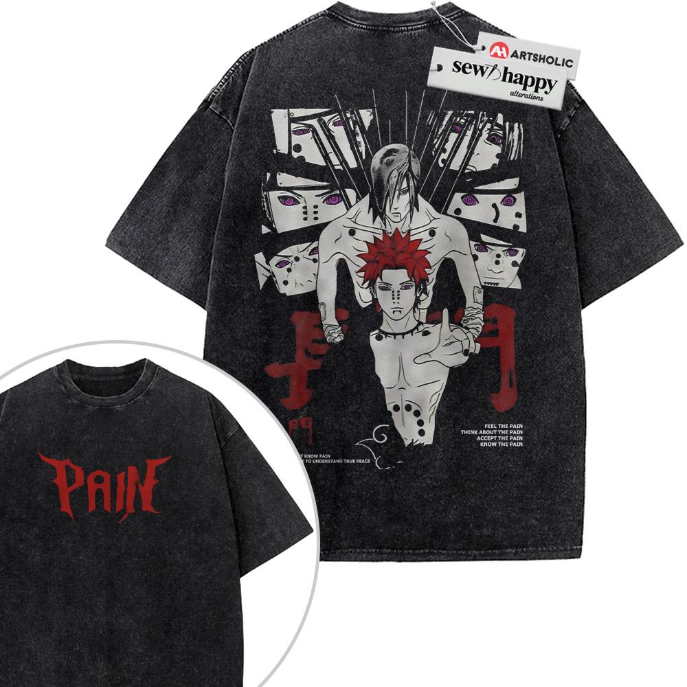 Wash Tee Nagato Uzumaki Shirt, Pain Shirt, Naruto Shirt, Anime Shirt, Vintage Tee 2-Sided