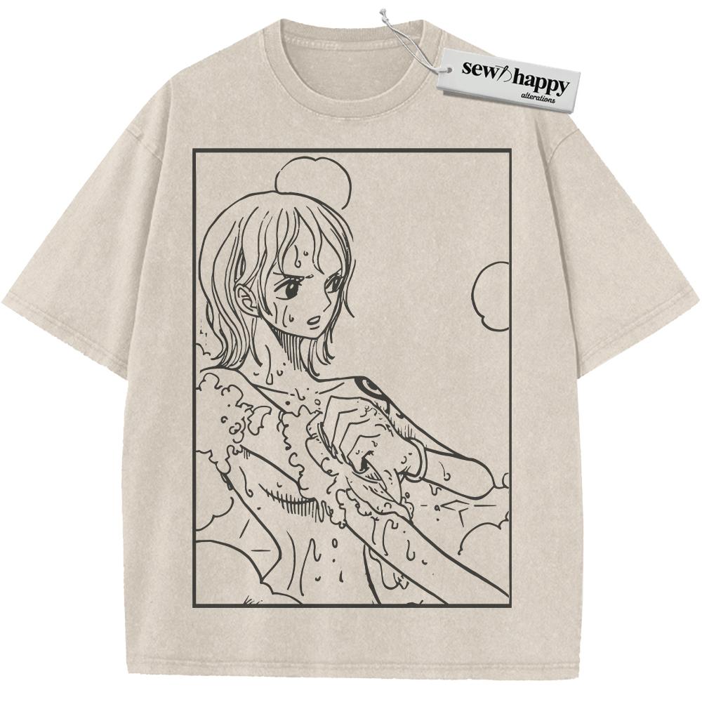 Wash Tee Nami Shirt, One Piece Shirt, Anime Shirt, Vintage T-Shirt