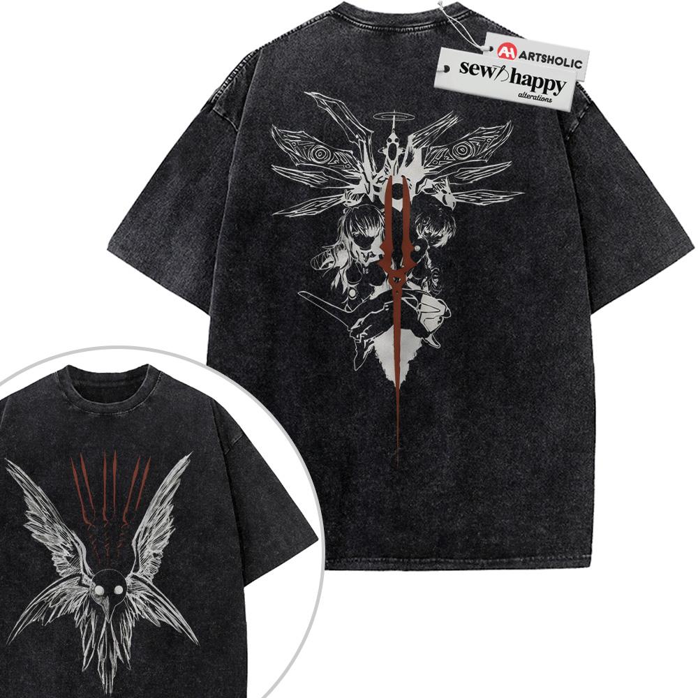 Wash Tee Neon Genesis Evangelion Shirt, Anime Shirt, Vintage T-Shirt 2-Sided