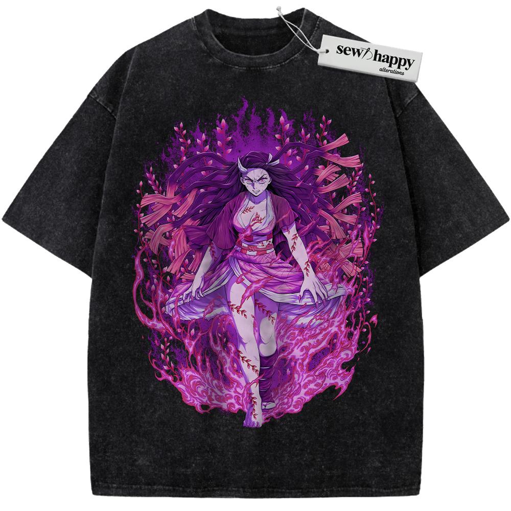 Wash Tee Nezuko Kamado Shirt, Demon Slayer Shirt, Anime Shirt, Vintage T-Shirt