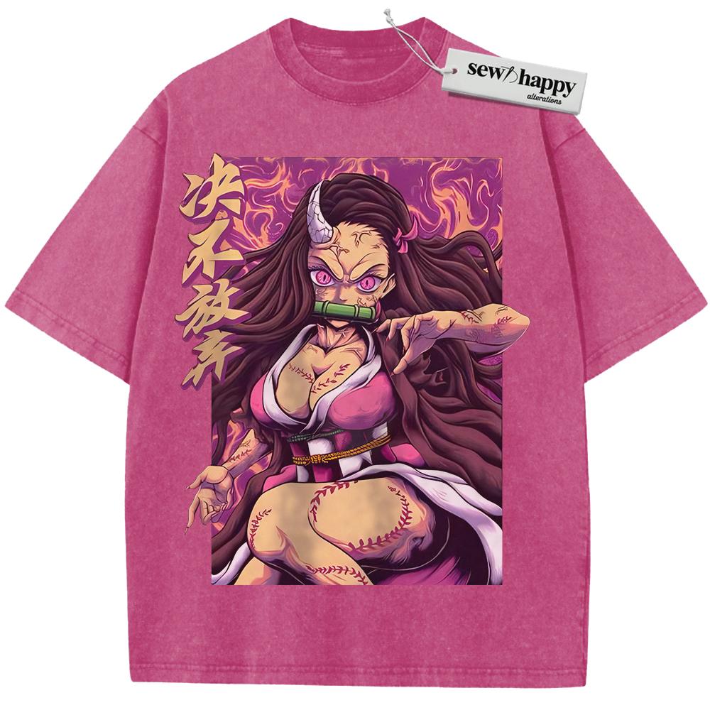 Wash Tee Nezuko Kamado Shirt, Demon Slayer Shirt, Anime Shirt, Vintage T-Shirt Wash Tee Nezuko Kamado Shirt, Demon Slayer Shirt, Anime Shirt, Vintage T-Shirt - Image 1