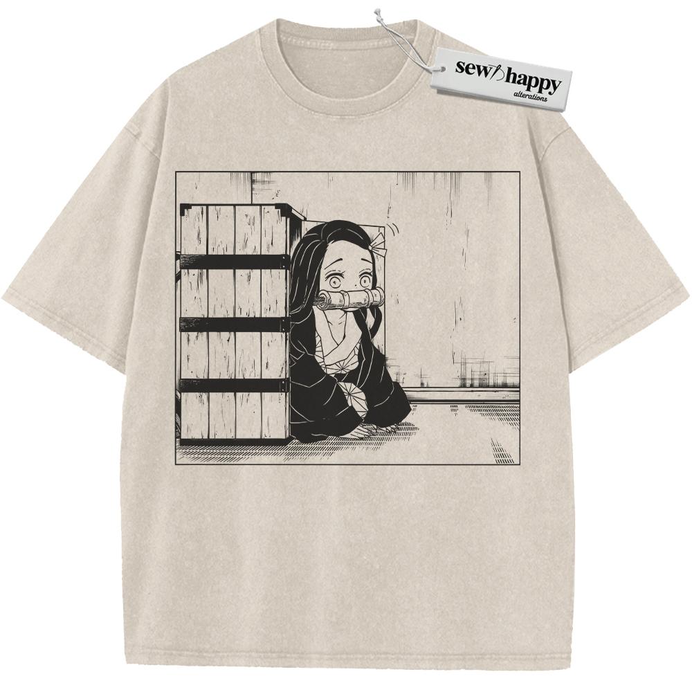 Wash Tee Nezuko Kamado Shirt, Demon Slayer Shirt, Anime Shirt, Vintage T-Shirt Wash Tee Nezuko Kamado Shirt, Demon Slayer Shirt, Anime Shirt, Vintage T-Shirt - Image 1