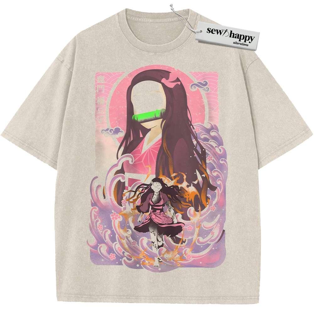 Wash Tee Nezuko Kamado Shirt, Demon Slayer Shirt, Anime Shirt, Vintage Tee