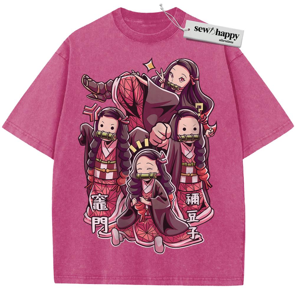 Wash Tee Nezuko Kamado Shirt, Demon Slayer Shirt, Anime Shirt, Vintage Tee