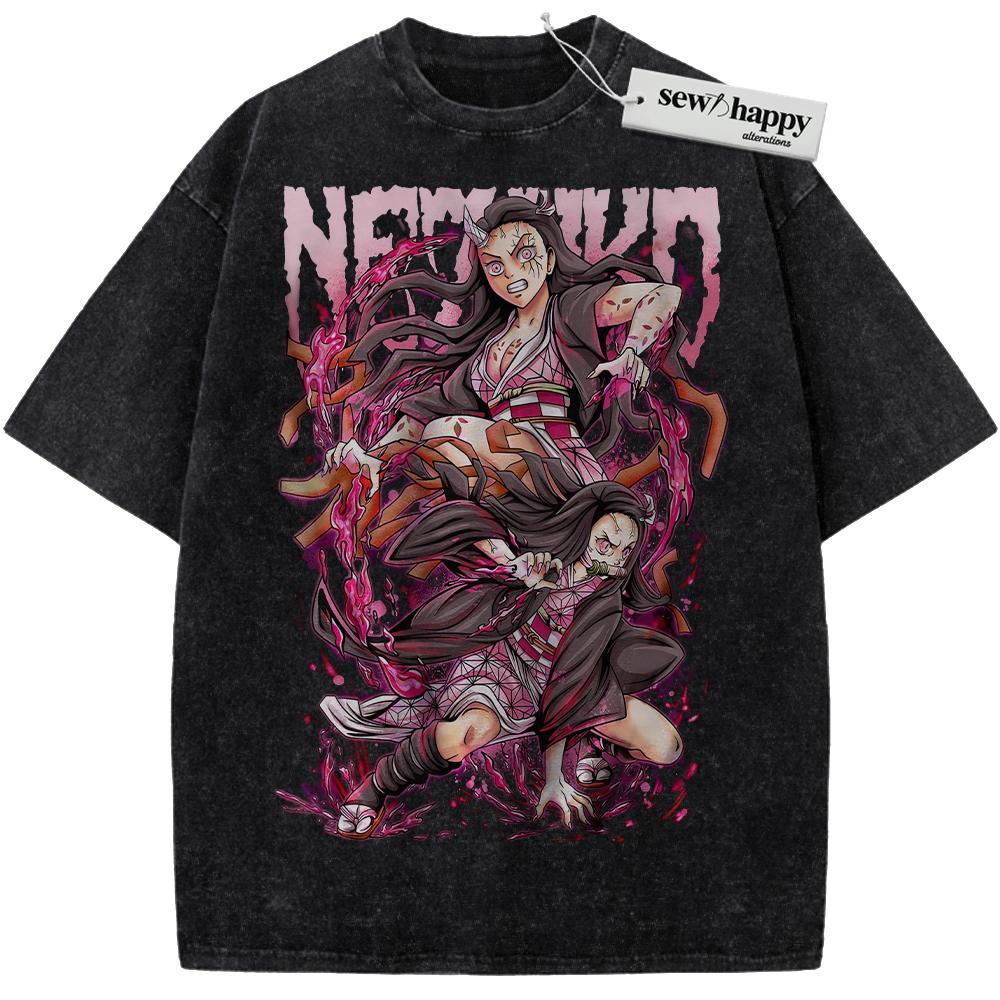 Wash Tee Nezuko Kamado Shirt, Demon Slayer Shirt, Anime Shirt, Vintage Tee