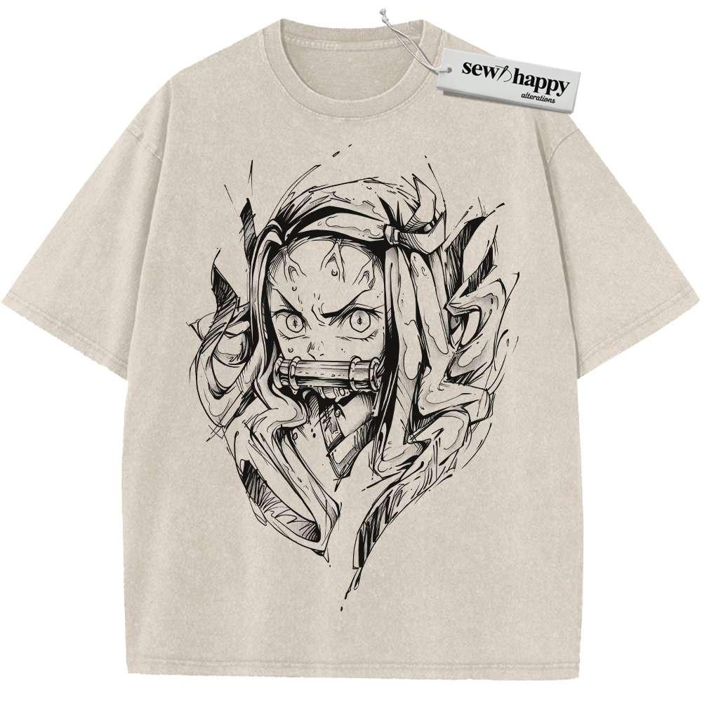 Wash Tee Nezuko Kamado Shirt, Demon Slayer Shirt, Anime Shirt, Vintage Tee