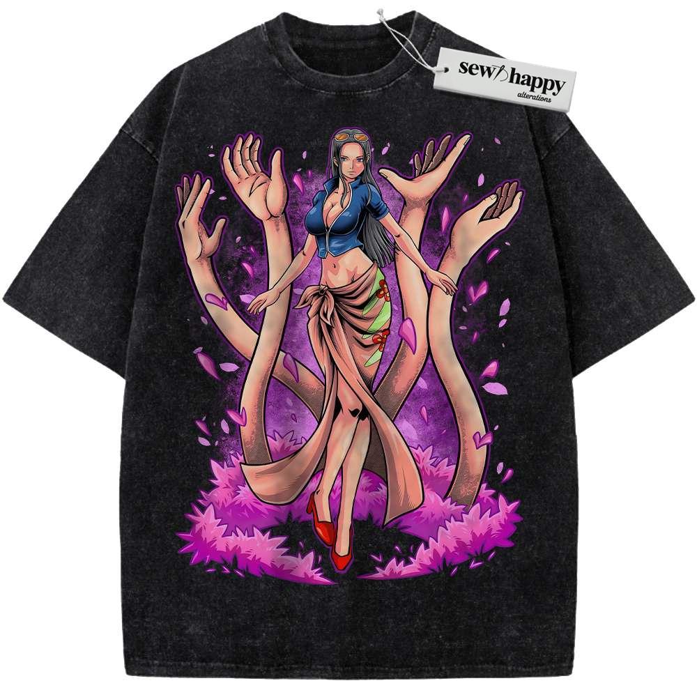 Wash Tee Nico Robin Shirt, One Piece Shirt, Anime Shirt, Vintage T-Shirt