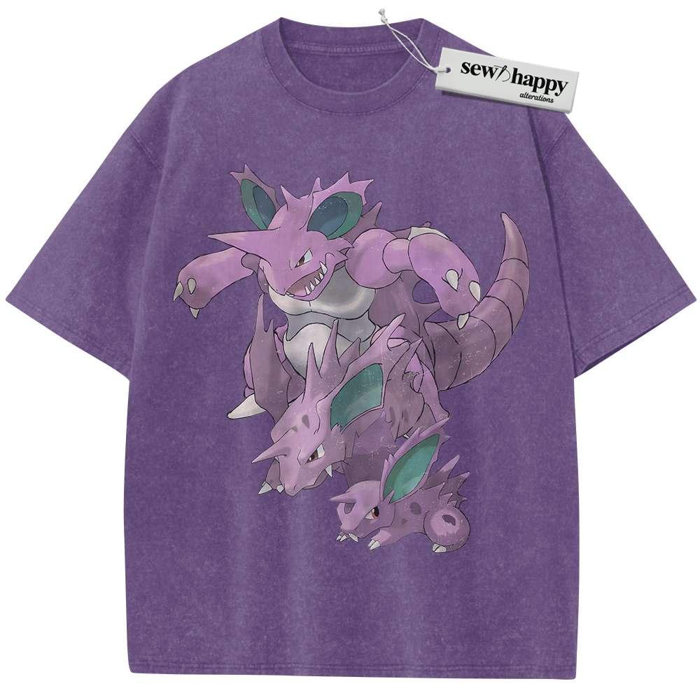 Wash Tee Nidoran vs Nidoking Shirt, Pokemon shirt, Anime Vintage T-Shirt