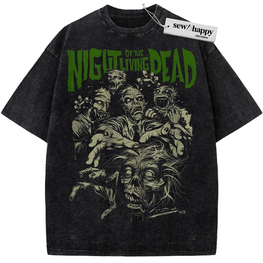 Wash Tee Night of the Living Dead Shirt, Horror Movie Shirt, Halloween Shirt, Vintage Tee