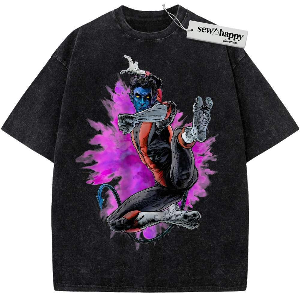 Wash Tee Nightcrawler Shirt, X-Men Shirt, Marvel Comics Shirt, Vintage Tee